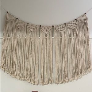 Bohemian braided wall hanging with fringe